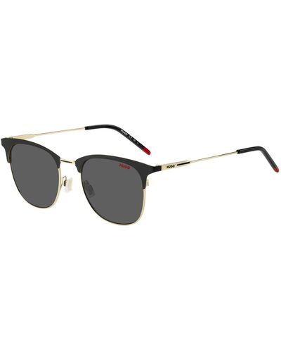 HUGO Gold-tone Sunglasses With Black Details Men's Eyewear