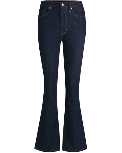 BOSS Jeans aus blauem Stretch-Denim mit Logo-Details