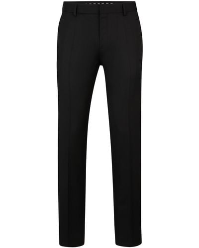 BOSS Slim-fit Trousers In Virgin-wool Serge - Black