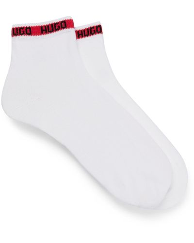 HUGO Two-pack Of Short-length Socks With Logo Tape - White