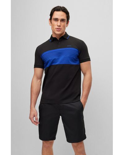 Hugo Boss Men's Palle Black Color Block Polo T-Shirt