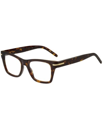 BOSS Horn-acetate Optical Frames With Signature Gold-tone Detail - Brown