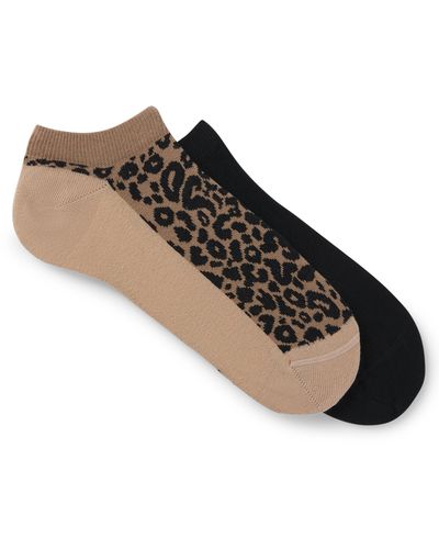 HUGO Zweier-Pack knöchellange Socken aus Baumwoll-Mix - Schwarz