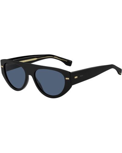 BOSS Bio-acetate Black Sunglasses With Patterned Rivets