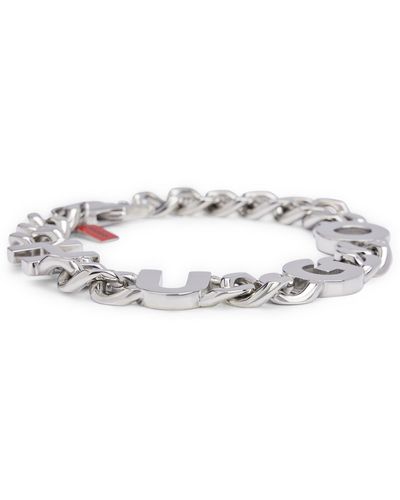 HUGO Bracelet avec chaîne à maillons arrondis et lettres logo - Blanc