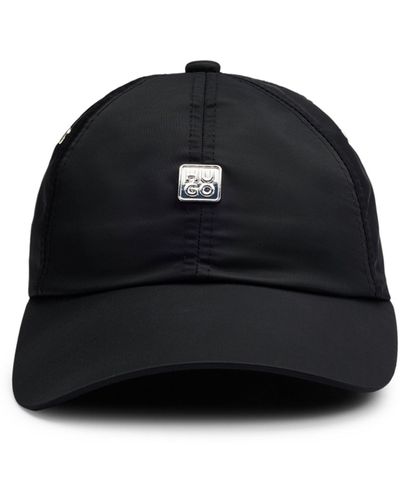 HUGO Wasserabweisende Cap aus Nylon mit Stack-Logo - Schwarz