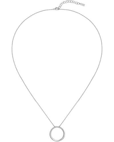 BOSS Halskette mit verdrehtem Ring und Kristallen - Mettallic