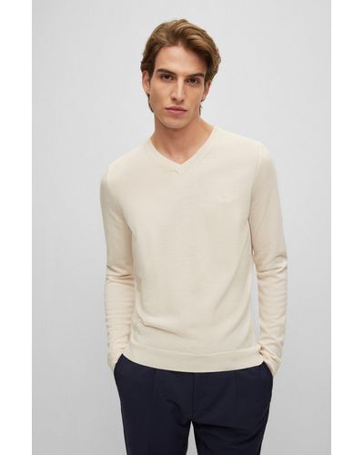 Hugo boss merino deals wool v neck sweater