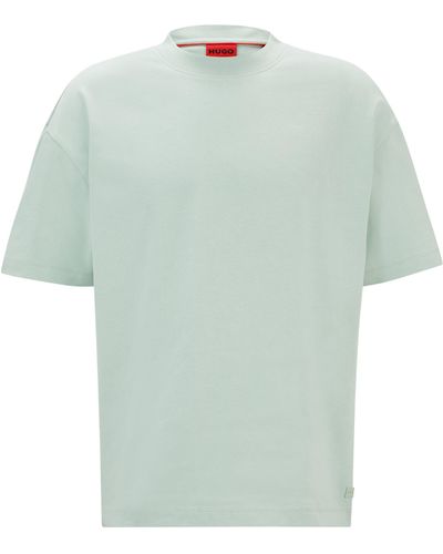 HUGO Oversized All-Gender-T-Shirt aus Baumwolle mit Logo-Label - Grün