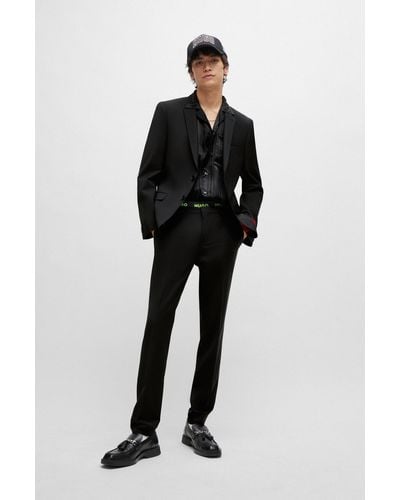 HUGO Extra-slim-fit Suit In A Performance-stretch Blend - Black