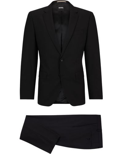 BOSS by HUGO BOSS Slim-Fit Anzug aus elastischer Schurwolle - Schwarz