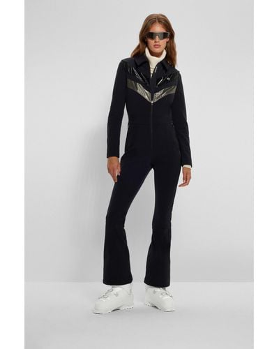 BOSS X Perfect Moment Branded Ski Suit With Stripes - Black