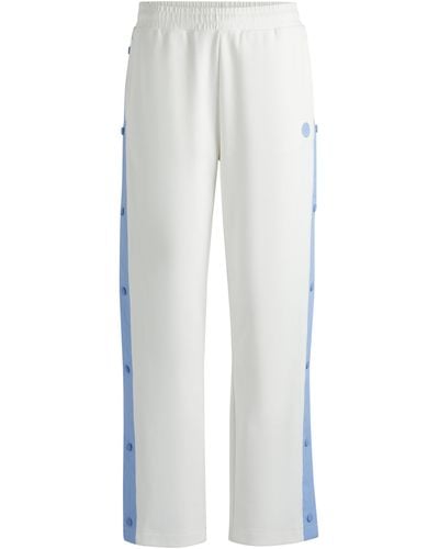HUGO Jogginghose aus Stretch-Baumwolle mit seitlichem Tape - Weiß