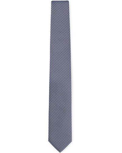 BOSS Silk-blend Tie With Jacquard Pattern - White