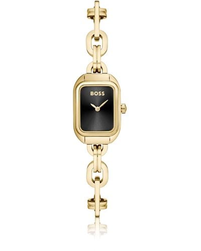 BOSS Chain-bracelet Watch With Black Dial - Metallic