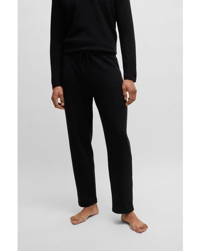 BOSS Pajama Bottoms With Embroidered Logo - Black