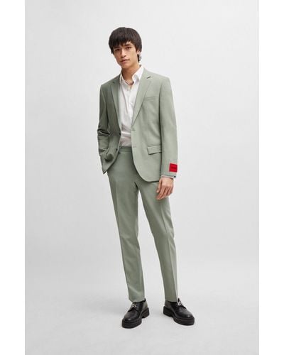 HUGO Slim-fit Suit In Performance-stretch Fabric - Green