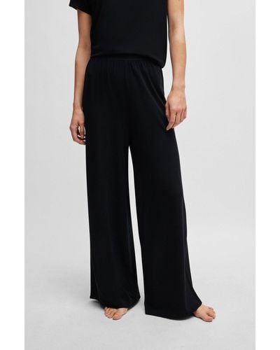 BOSS Pyjama Bottoms In Stretch Jersey With Logo Waistband - Black