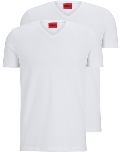 HUGO Zweier-Pack Slim-Fit T-Shirts aus Stretch-Baumwolle - Weiß