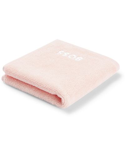 BOSS Waschlappen aus Baumwolle mit weißer Logo-Stickerei - Pink