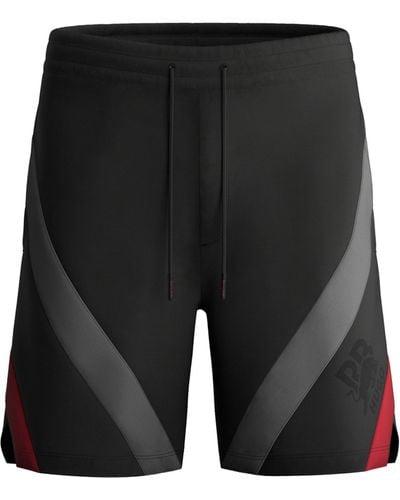 HUGO X RB Oversized Shorts mit charakteristischem Stier-Motiv - Schwarz