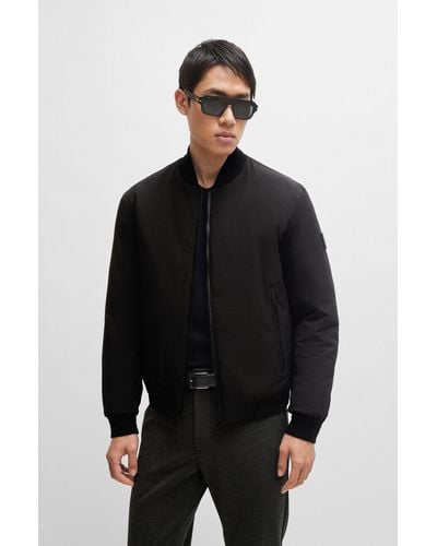 BOSS Regular-fit Jacket In Bi-stretch Fabric - Black
