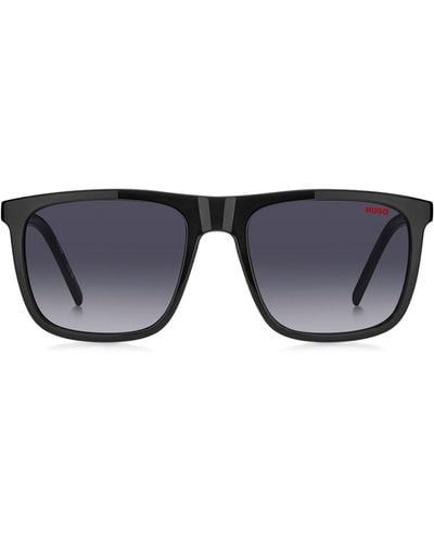 HUGO Sonnenbrille aus schwarzem Acetat mit gemusterten Bügeln - Blau