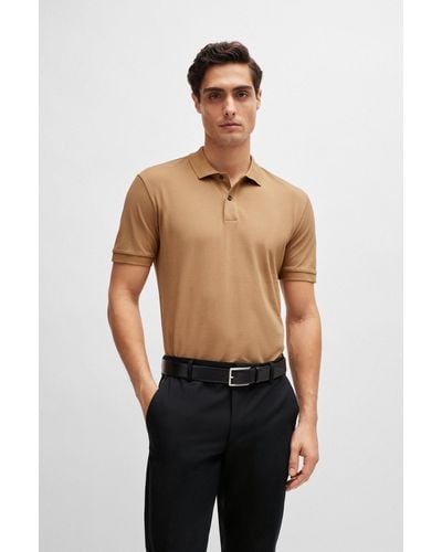 BOSS Regular-fit Polo Shirt In Cotton Piqué - Black
