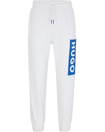 HUGO Jogginghose aus Baumwoll-Terry mit Logo-Print - Weiß