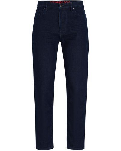 HUGO Tapered-fit Jeans Van Comfortabel Donkerblauw Stretchdenim