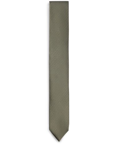 BOSS Silk Tie In Structured Jacquard - Green
