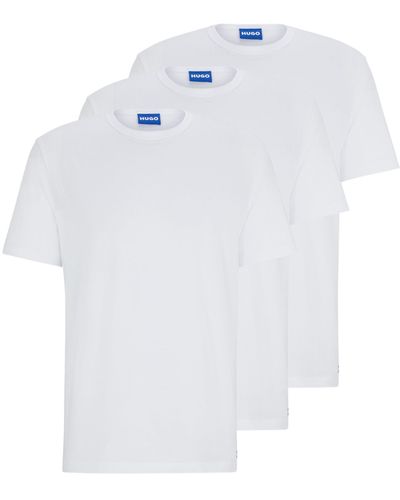 HUGO Set Van Drie T-shirts Van Katoenen Jersey Met Logodetails - Wit