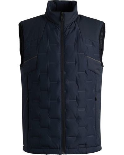 BOSS Water-repellent Gilet With Quilting - Blue