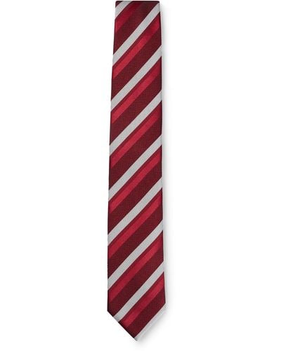 BOSS Silk-blend Tie With All-over Jacquard Pattern - Red