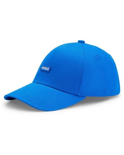 HUGO Cotton-twill Cap With Embroidered Logo Label - Blue