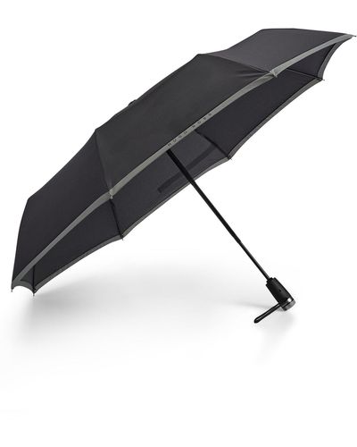 BOSS Ombrello tascabile con bordo grigio - Nero