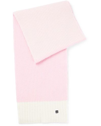 HUGO Gebreide Sjaal Met Color-blocking En Logodecoratie - Roze