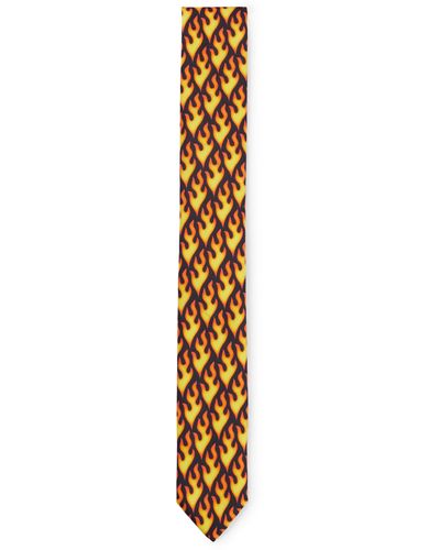 HUGO Krawatte aus Baumwolle mit saisonalem Print - Mettallic