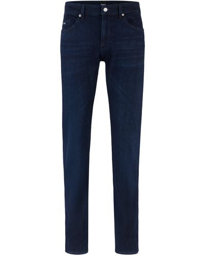BOSS Slim-fit Jeans Van Superzacht Donkerblauw Italiaans Denim