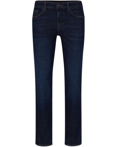 BOSS by HUGO BOSS Dunkelblaue Slim-Fit Jeans aus bequemem Stretch-Denim