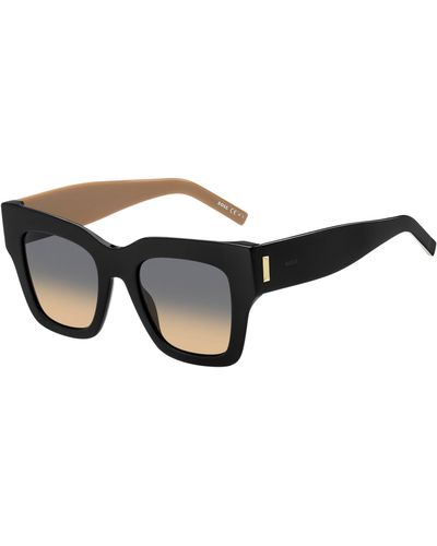BOSS Sonnenbrille aus schwarzem Bio-Acetat mit charakteristischen Metalldetails