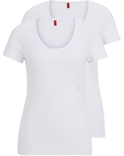 HUGO Zweier-Pack T-Shirts aus Stretch-Baumwolle - Weiß