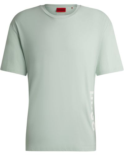 HUGO T-shirt Van Katoenen Jersey Met Uv-bescherming (factor 50+) - Groen