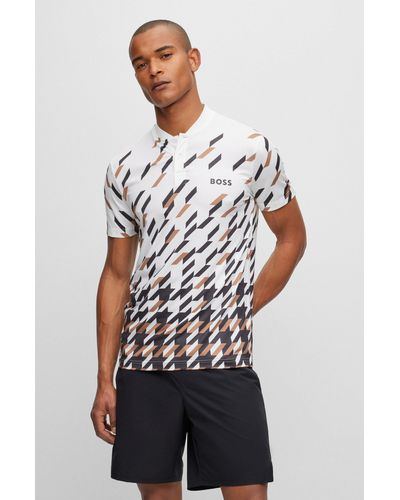 BOSS by HUGO BOSS X Matteo Berrettini Degradé Monogram-print Polo