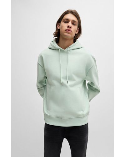 HUGO Cotton-terry All-gender Hoodie In A Relaxed Fit - Green