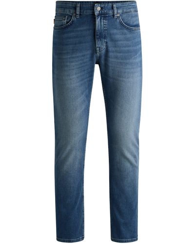 BOSS Slim-fit Jeans Van Comfortabel Blauw Stretchdenim