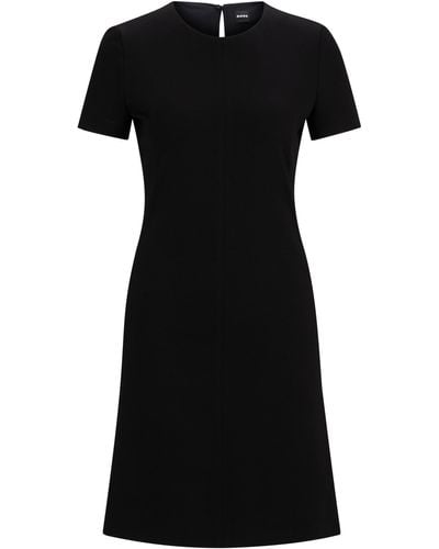 BOSS Slim-Fit Kleid mit Nahtdetails - Schwarz