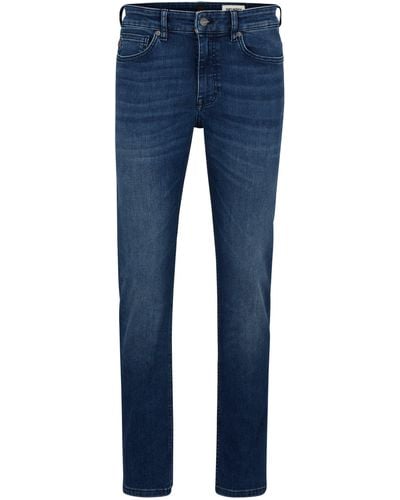 BOSS by HUGO BOSS Slim-Fit Jeans aus dunkelblauem Super-Stretch-Denim