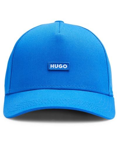 HUGO Cap aus Baumwoll-Twill mit blauem Logo-Aufnäher