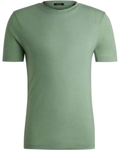BOSS Slim-fit T-shirt Van Hoogwaardig Materiaal - Groen
